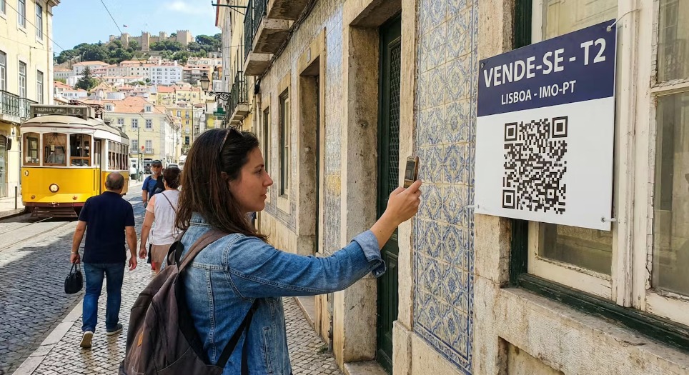 Pessoa a escanear QR code